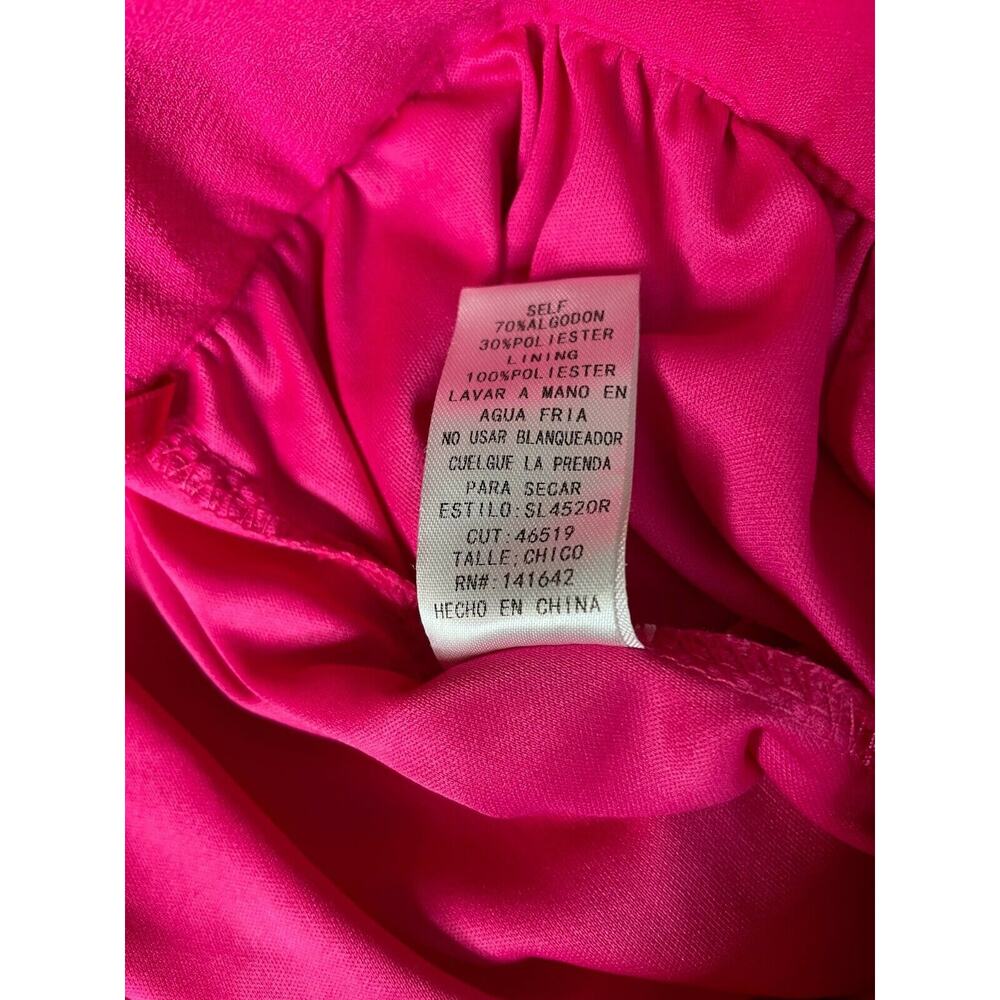 She + Sky Fuchsia Front Button Down Lined Flowy Knee Skirt Pockets Pink Small S - Picture 9 of 10